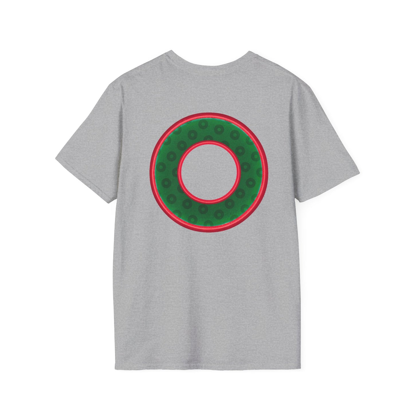 Plain Donuts/Unisex Soft-Style - "Plain Wide Mouthed Paradoxical Donuts" - dark green/red donuts