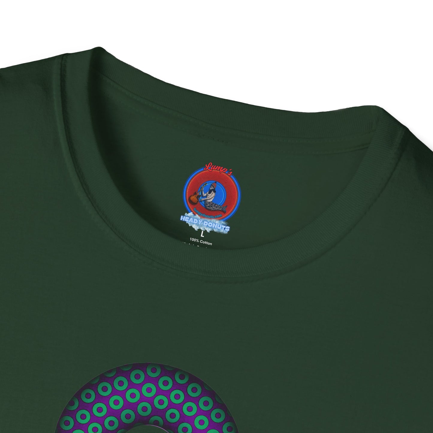 Plain Donuts/Unisex Soft-Style - "Plain Paradoxical Grided Donuts" - green/purple donuts