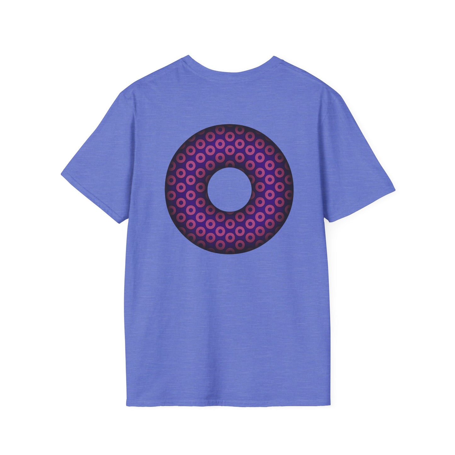 Plain Donuts/Unisex Soft-Style - "Plain Paradoxical Grided Donuts" - magenta/purple donuts