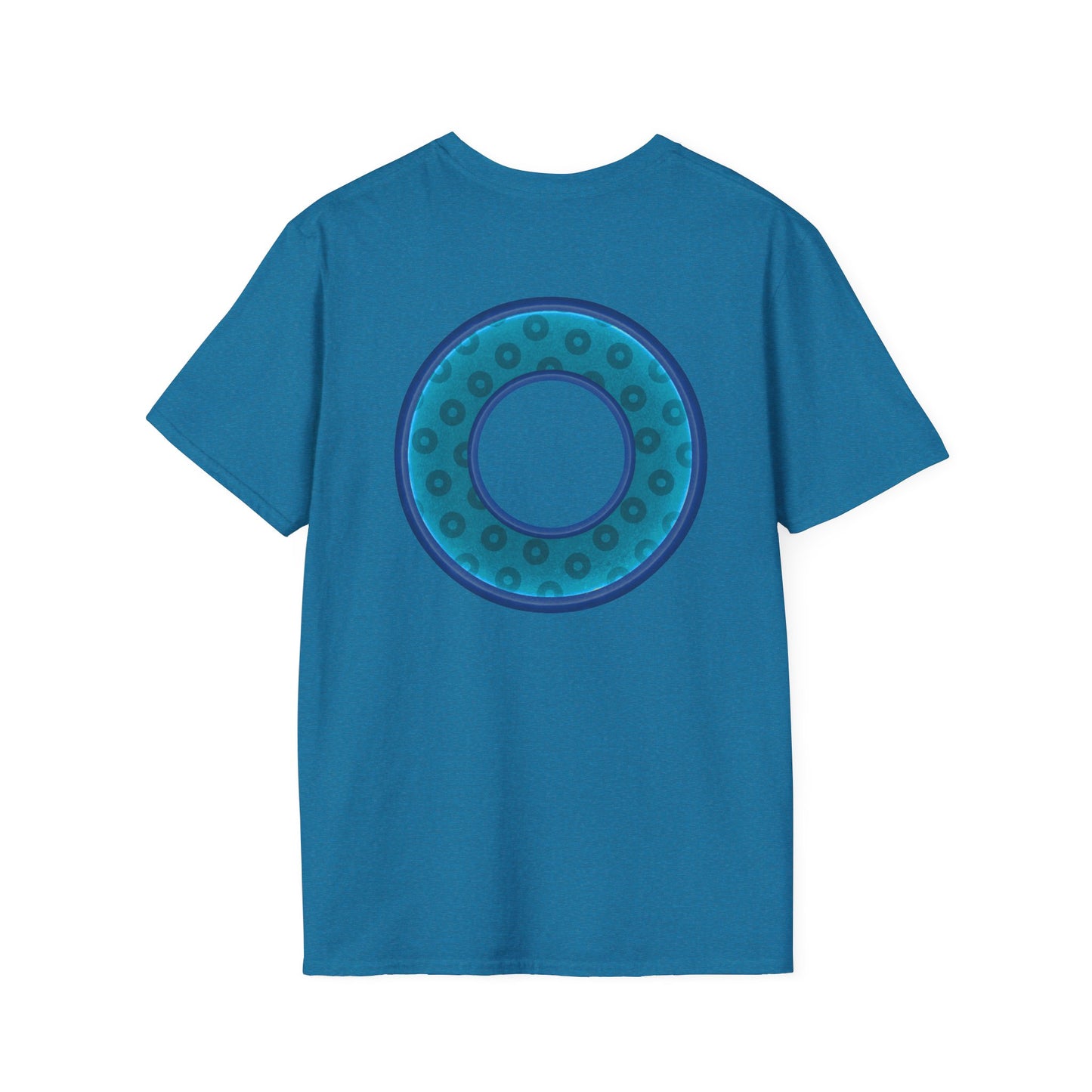 Plain Donuts/Unisex Soft-Style - "Plain Wide Mouthed Paradoxical Donuts" - aquamarine/dark blue donuts