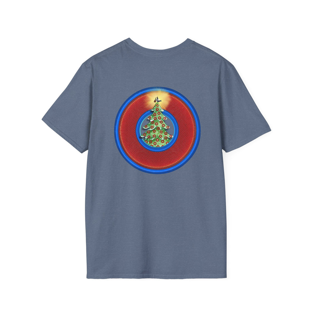 Classic Donut Tee - Unisex Soft-Style - "It's Always Phishmas in Philly" - rustic red/blue donut