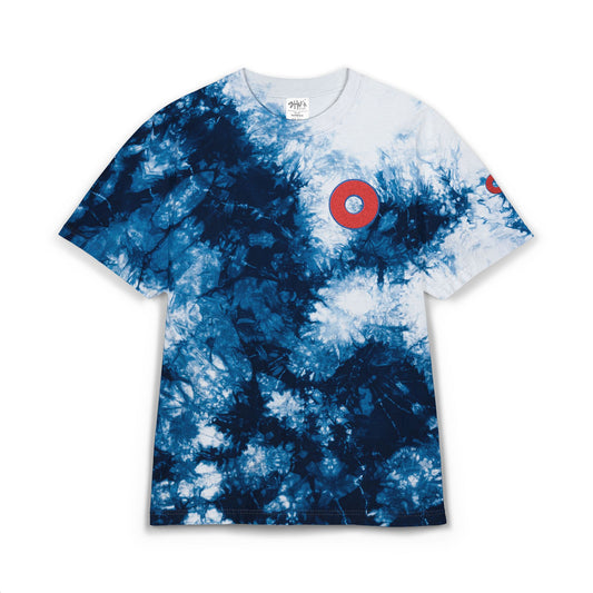Embroidered Men's Lumpy Donut Tie-Dye - red donuts outlined in blue