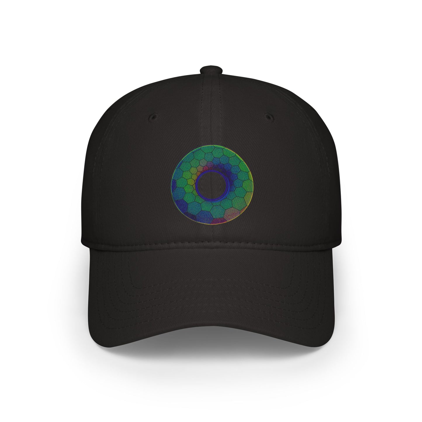 Lumpy Donut Baseball Cap - "Plain Hexadonut" - variant 3 - green hexadonut w/
