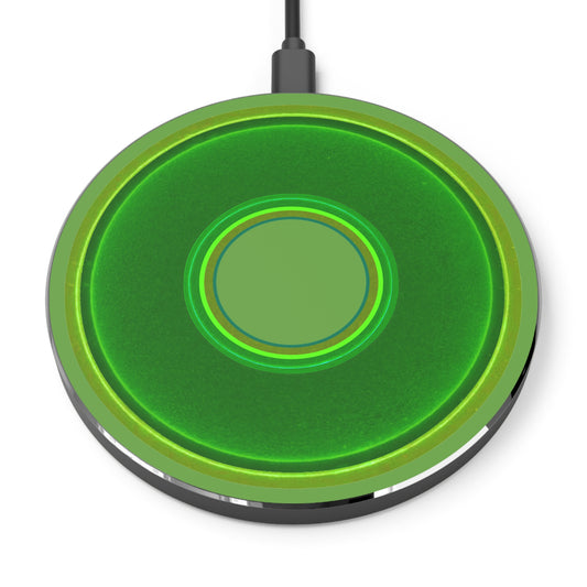 The Flow - Wireless Lumpy Donut Chargers - vivid green donut w/light green background