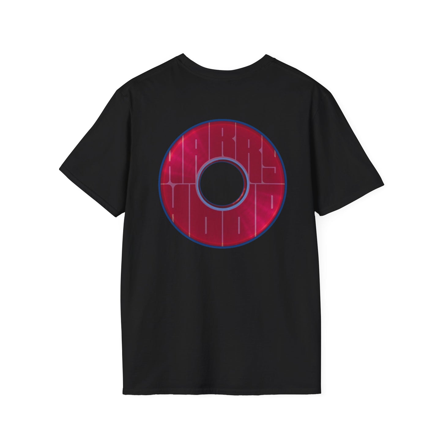 Classic Donut Tee - Unisex Soft-Style - "Harry Left His Donut Shirt" - series 1.0  - variant 1 - red/magenta donut - w/hole