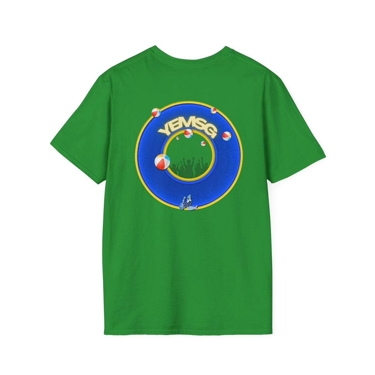 Donut Tee - Unisex Soft-Style - "The Donut's Secret Ingredient? MSG" - vivid blue/yellow donut - variant 2