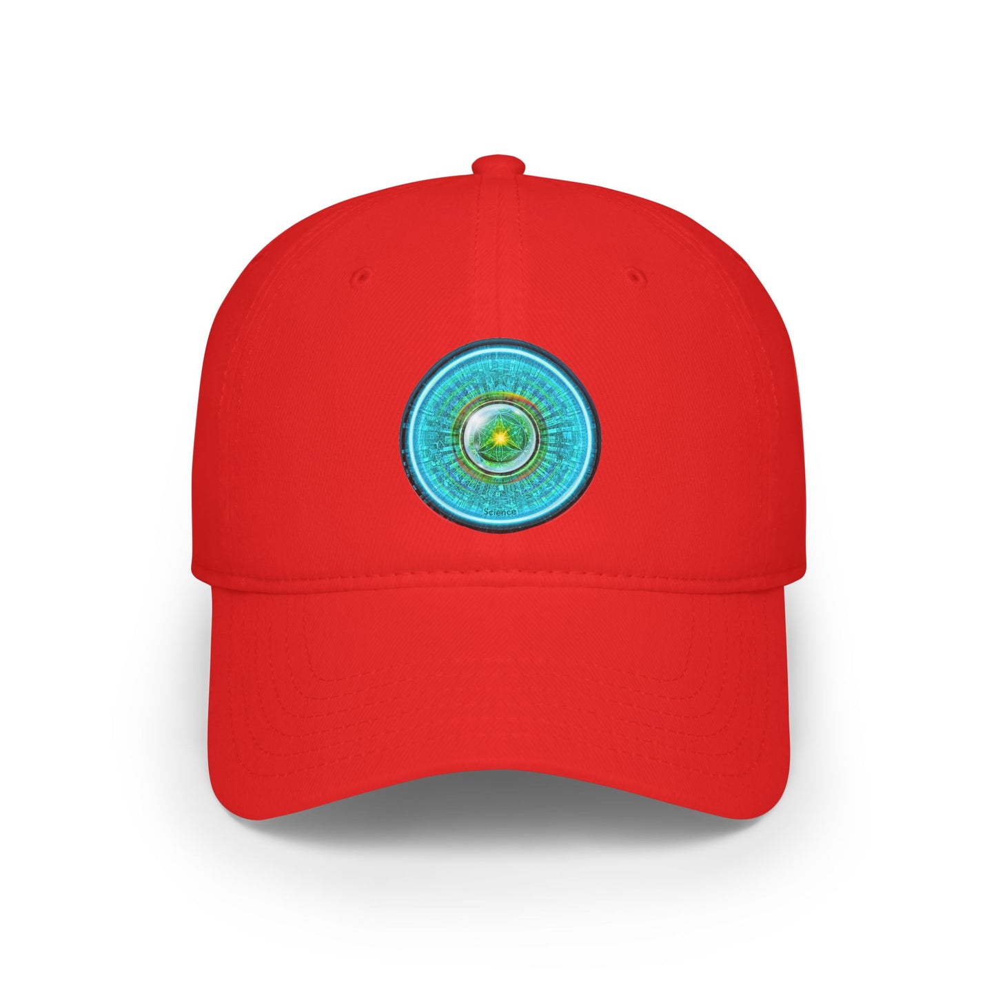 Lumpy Donut Baseball Cap - "Donut of Life Patch" - vivid turquoise tube donut w/ - variant 2