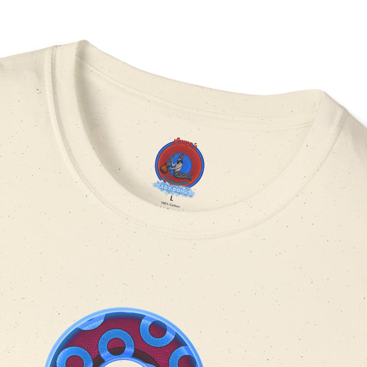 Plain Donuts/Unisex Soft-Style - "Plain Rustic Paradoxical Donuts" - light blue/burgundy donuts