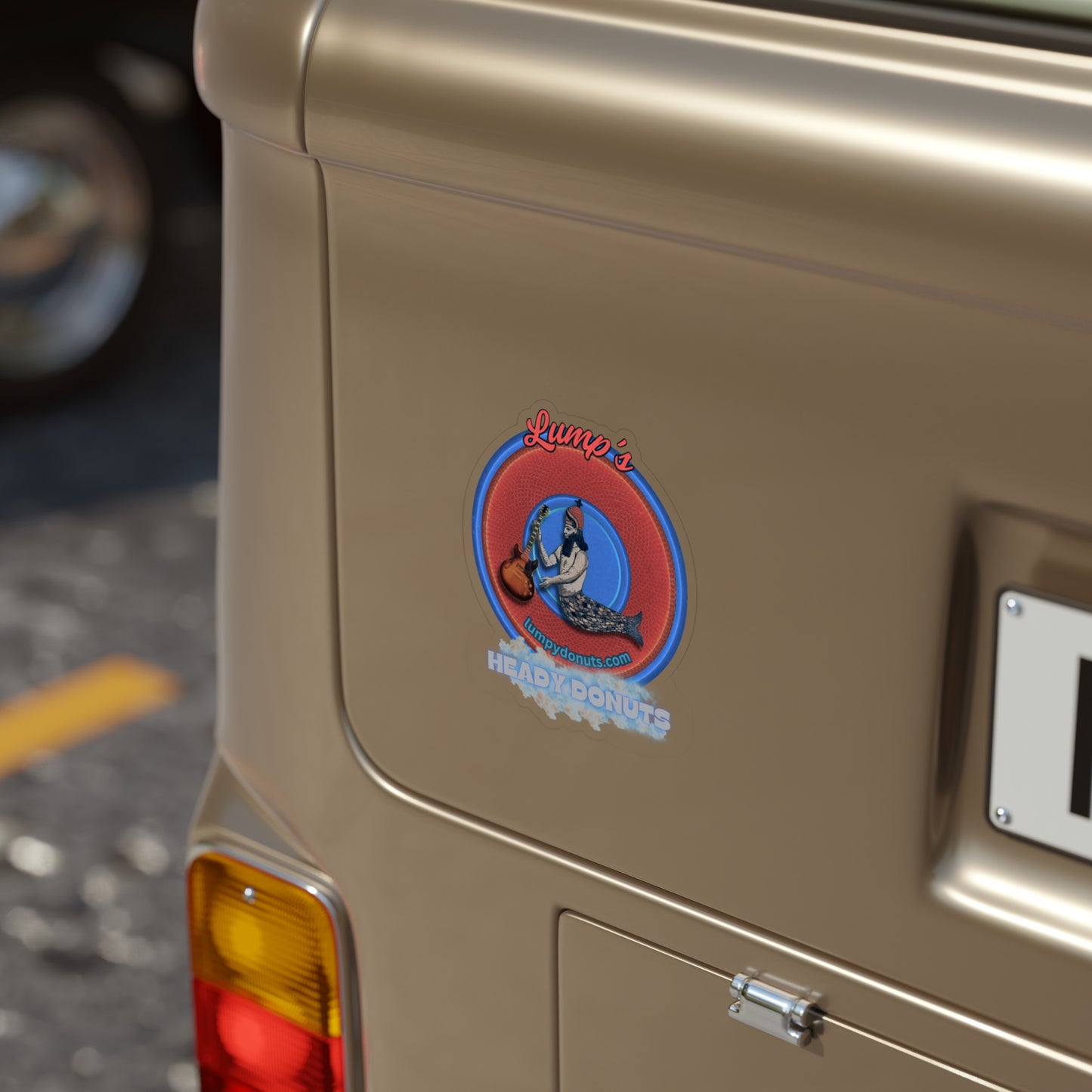 Donut Bumper/Outdoor Sticker - "Lump's Heady Donut Logo" - series 1.0 - red donut - [Die-Cut] 6"x 6"