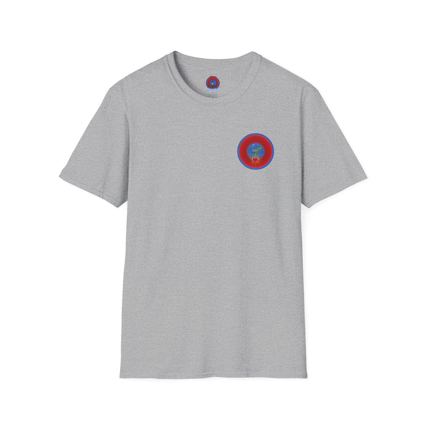 Classic Donut Tee - Unisex Soft-Style - "Soul Donut - We Keep on Rollin' Dough" - vivid red planetary donut - variant 2 [*charitable print - 50% of profit to The Nature Conservatory]