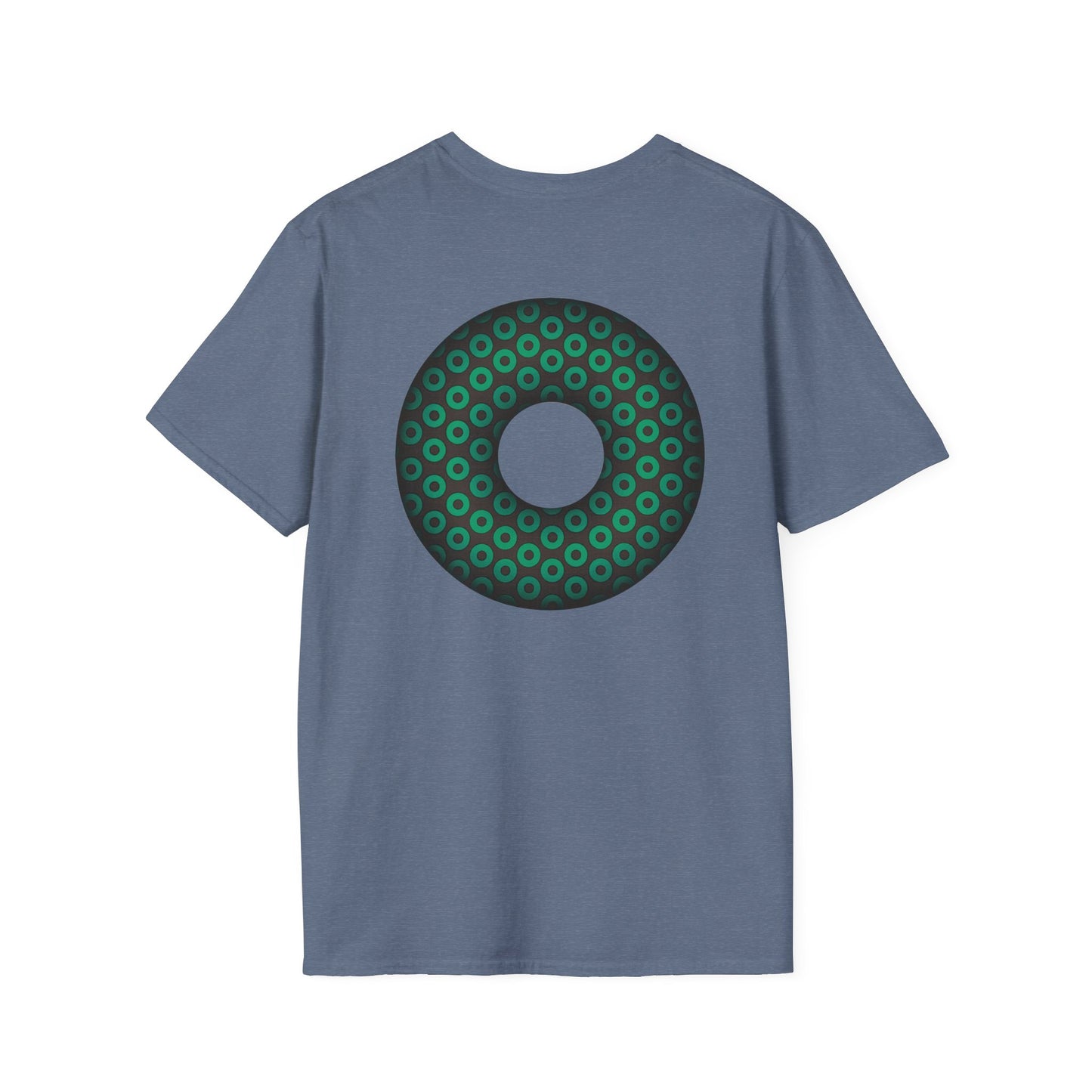 Plain Donuts/Unisex Soft-Style - "Plain Paradoxical Grided Donuts" - green/dark gray donuts
