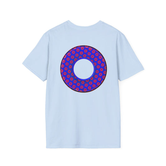Plain Donuts/Unisex Soft-Style - "Plain Electric Paradoxical Donuts" - dark royal blue/red donuts