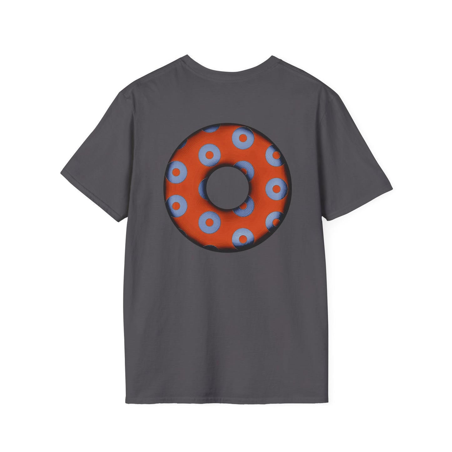 Plain Donuts/Unisex Soft-Style - "Plain Blimpy Paradoxical Donuts" - light blue/orange donuts