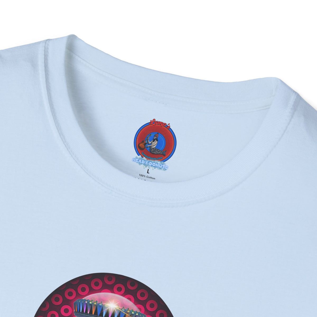 Classic Donut Tee - Unisex Soft-Style - "Donuts now Served on the Mothership" - series 1.0  - variant 2  - red/red paradoxical donut