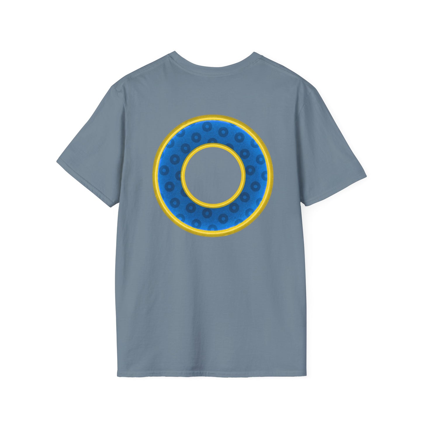 Plain Donuts/Unisex Soft-Style - "Plain Wide Mouthed Paradoxical Donuts" - blue/yellow donuts