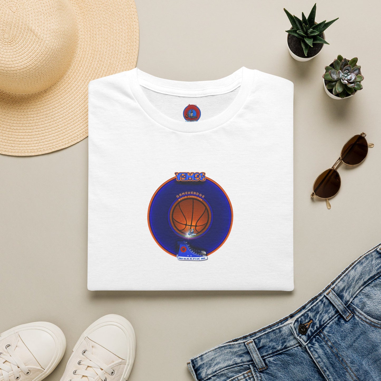 Classic Donut Tee - Unisex Soft-Style - "Diedrich Knickerbocker's Donut" - vivid blue/orange donut - variant 1