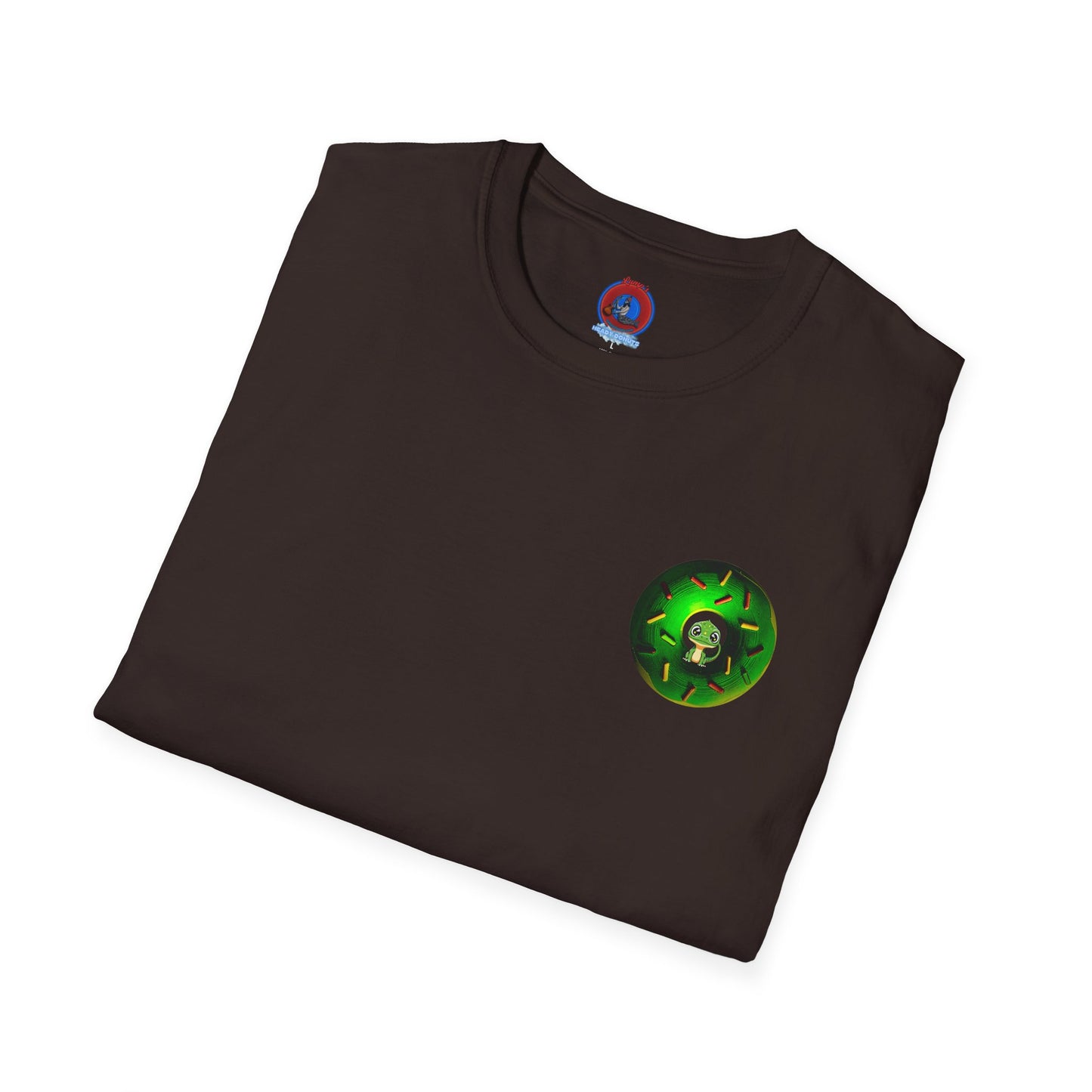 Classic Donut Tee - Unisex Soft-Style - "Baby Rutherford" - green donut - series 1.0