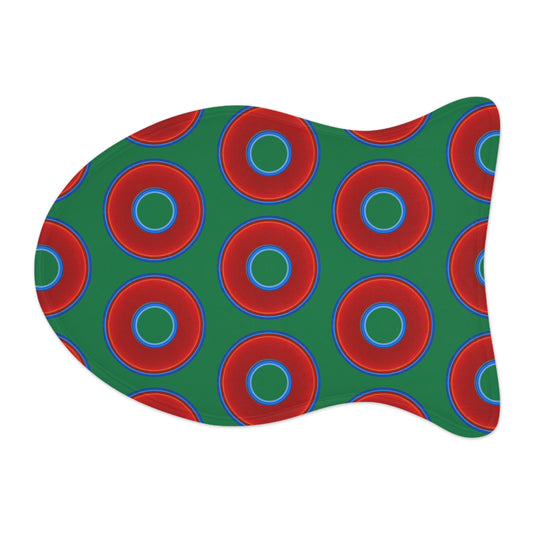 Wendy's Lumpy Pet Feed Mat - vivid red donuts w/green background