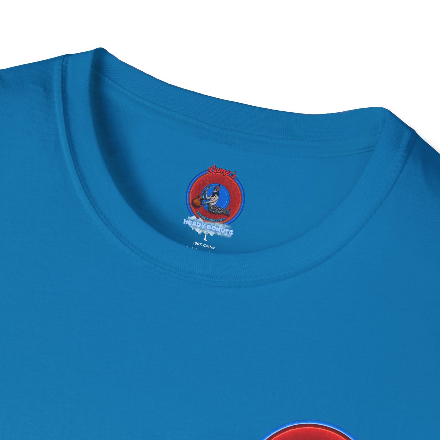 Classic Donut Tee - Unisex Soft-Style - "Rage Side Donut" - vivid red donut - variant 1