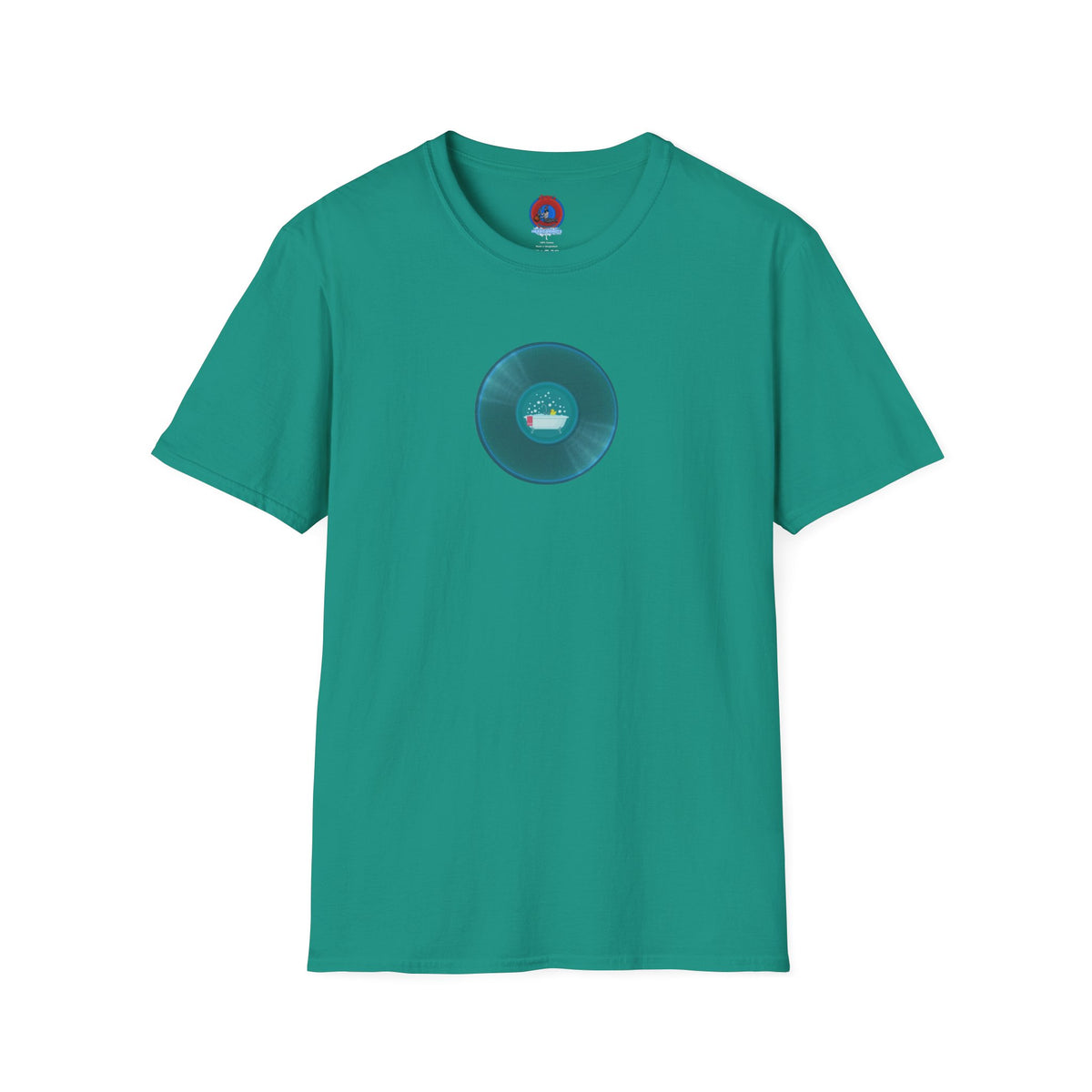 Classic Donut Tee - Unisex Soft-Style - "Bathtub Fun" - dark aquamarine donut