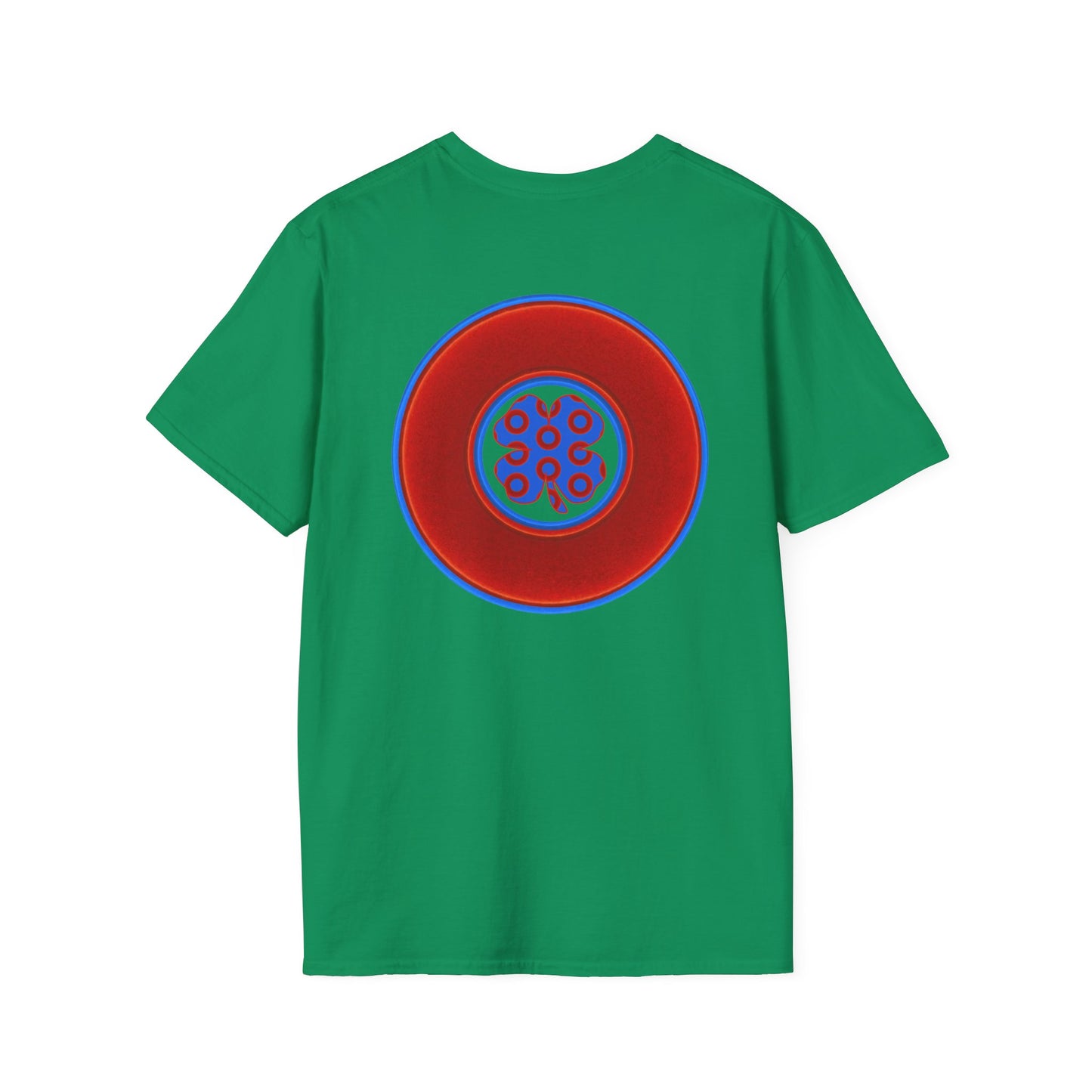 Classic Donut Tee - Unisex Soft-Style - "Patron Saint of Donuts" - St. Patrick's Day Donut -vivid red/blue donut - holiday edition - variant 3