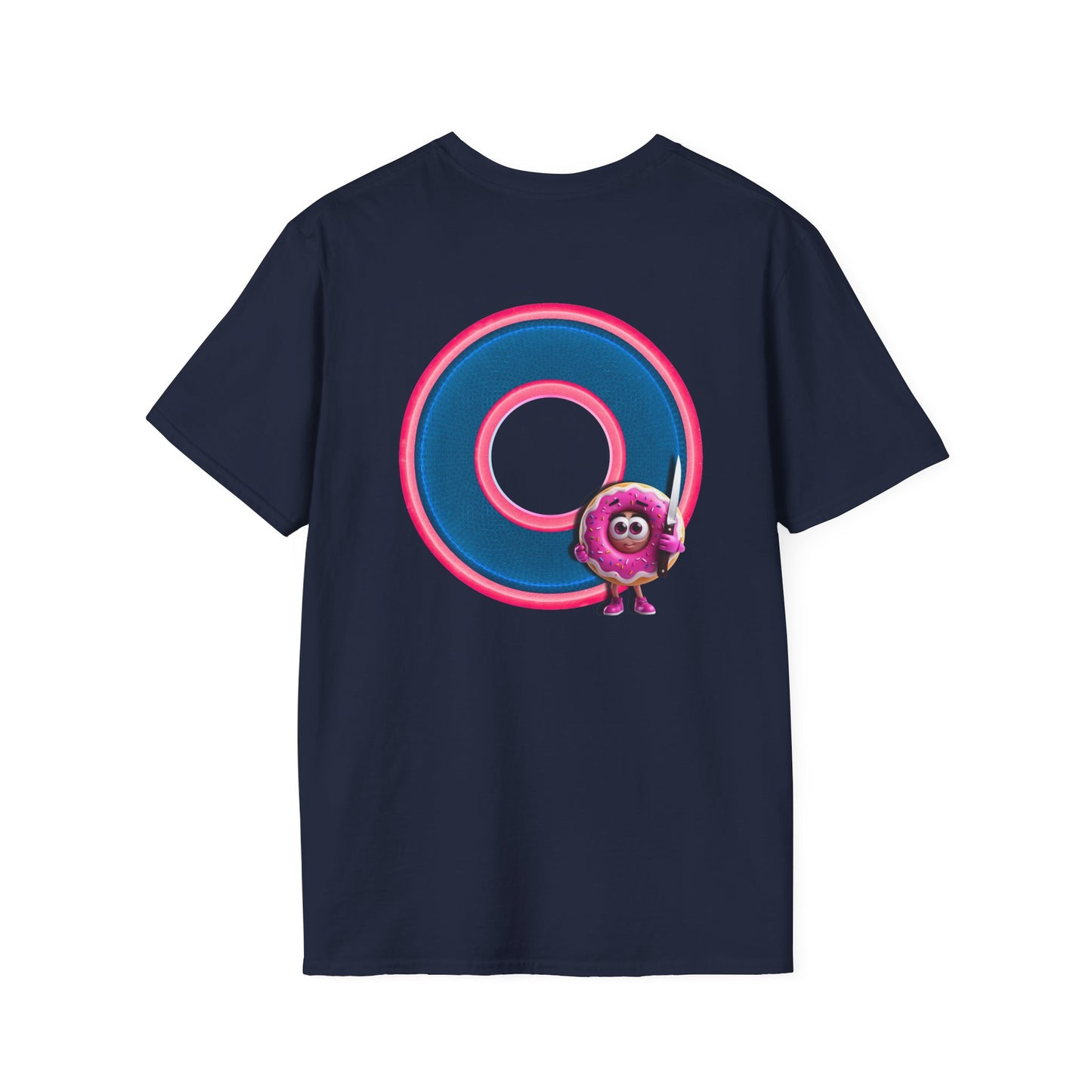Classic Donut Tee - Unisex Soft-Style - "My Friend the Donut " - series 1.0  - variant 2 - blue/pink donut