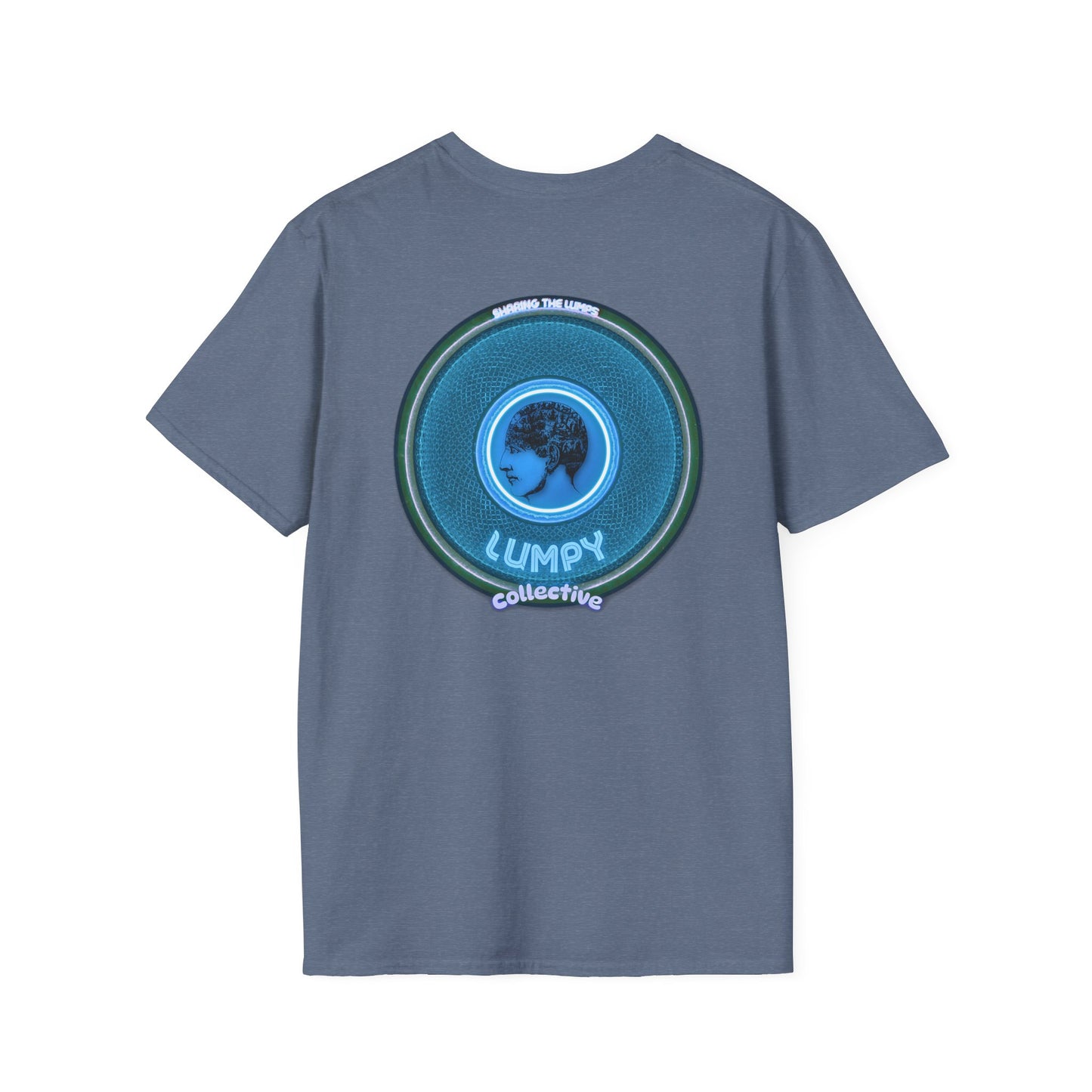 Classic Donut Tee - Unisex Soft-Style - "Lumpy Collective Donut" - aquamarine blue/green lumpy donut - variant 3