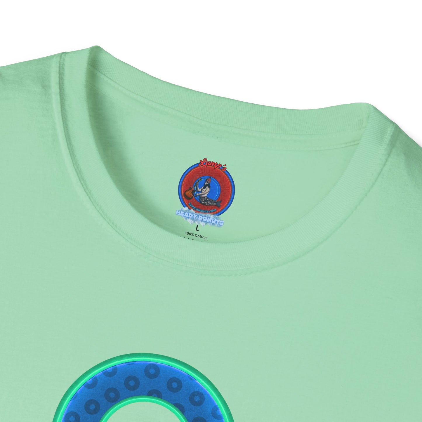 Plain Donuts/Unisex Soft-Style - "Plain Wide Mouthed Paradoxical Donuts" - royal blue/mint green donuts