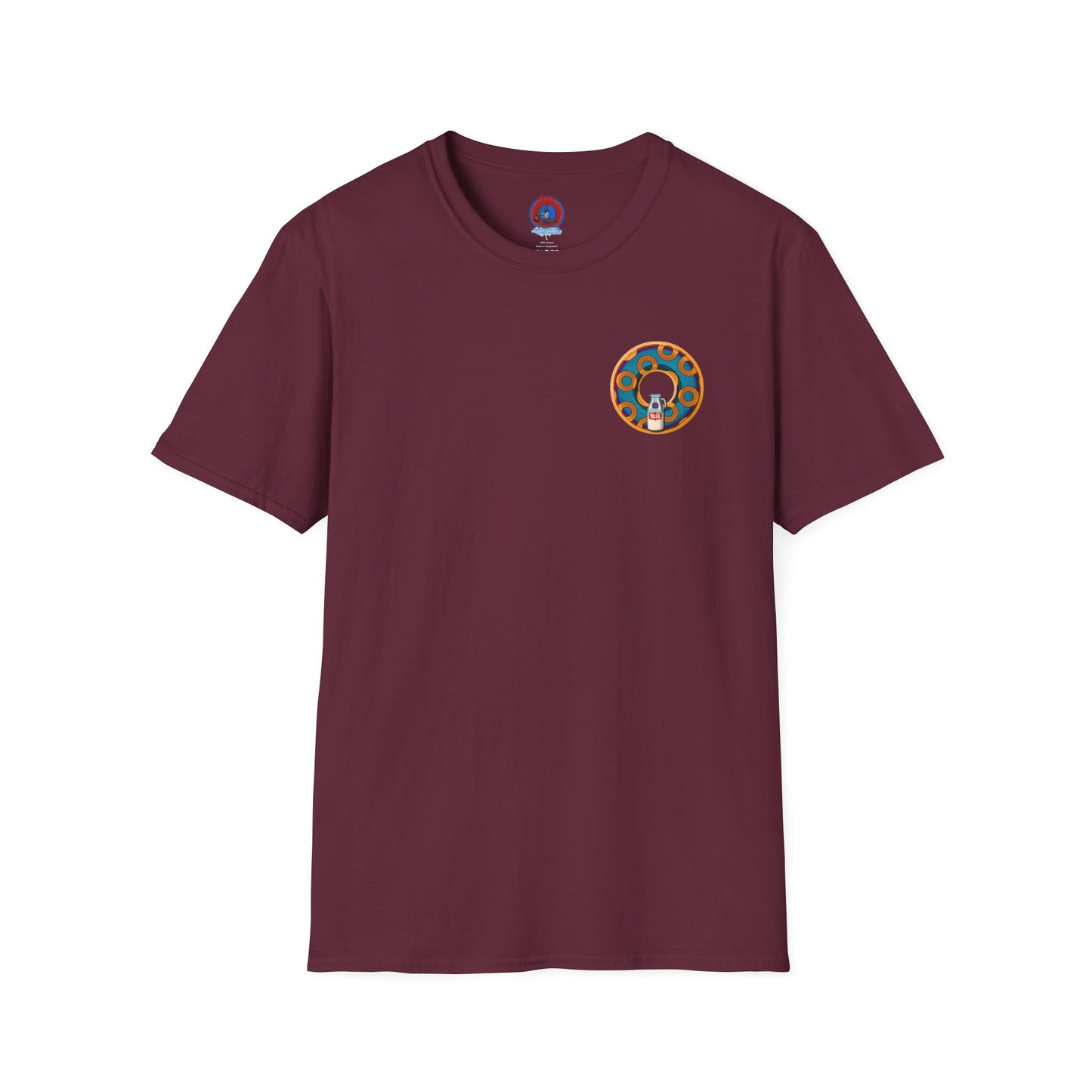 Classic Donut Tee - Unisex Soft-Style - "Wooked Cream - YEMSG Donut " -purple/red rustic paradox donut - variant 4
