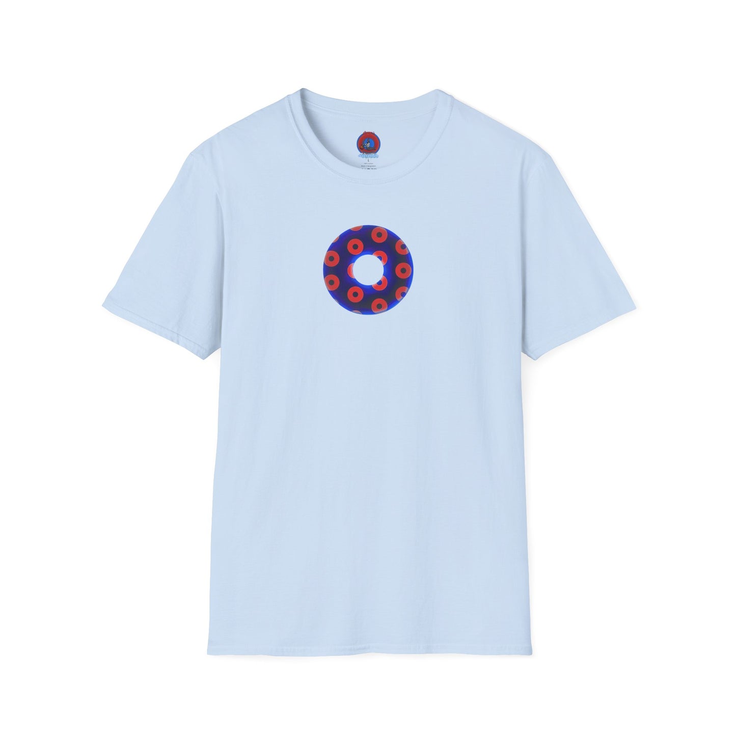 Plain Donuts/Unisex Soft-Style - "Plain Blimpy Paradoxical Donuts" - dark violet blue/bright red donuts