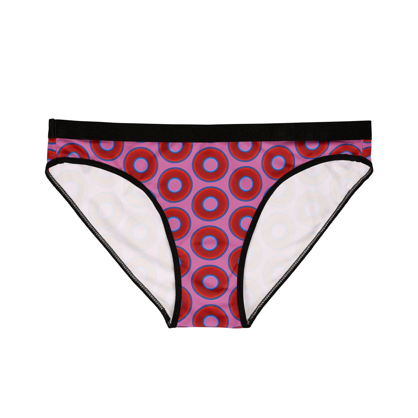 Lumpy Donut Underwear - vivid red donut print w/pink background
