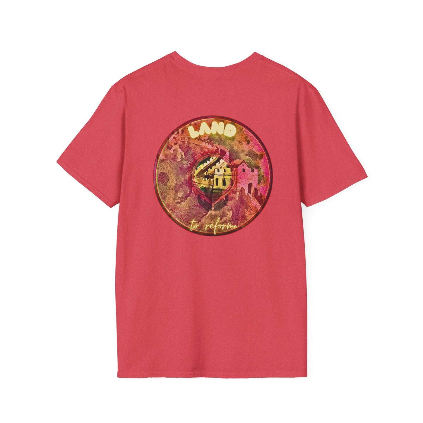 Classic Donut Tee - Unisex Soft-Style - "Donut made with Reforming Dough" - magenta/green donut