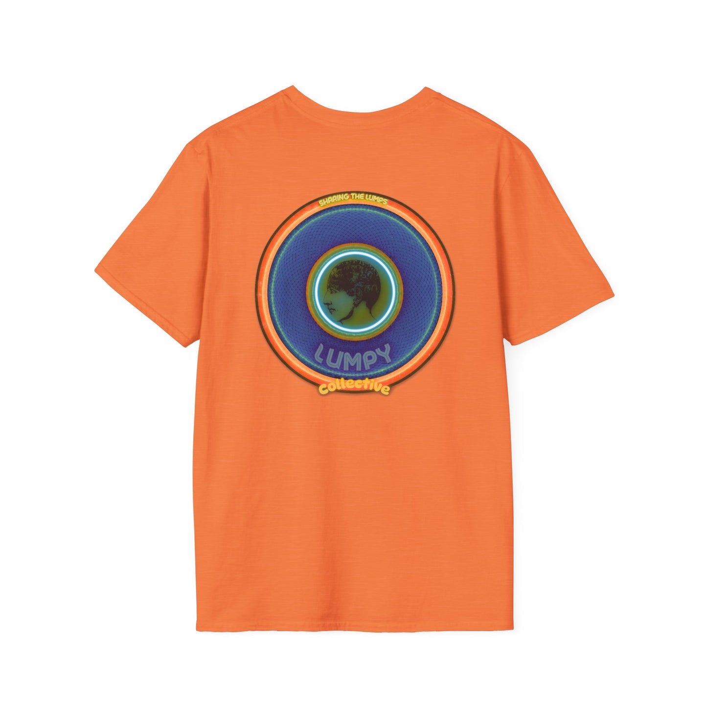 Classic Donut Tee - Unisex Soft-Style - "Lumpy Collective Donut" - blue/orange lumpy donut - variant 4