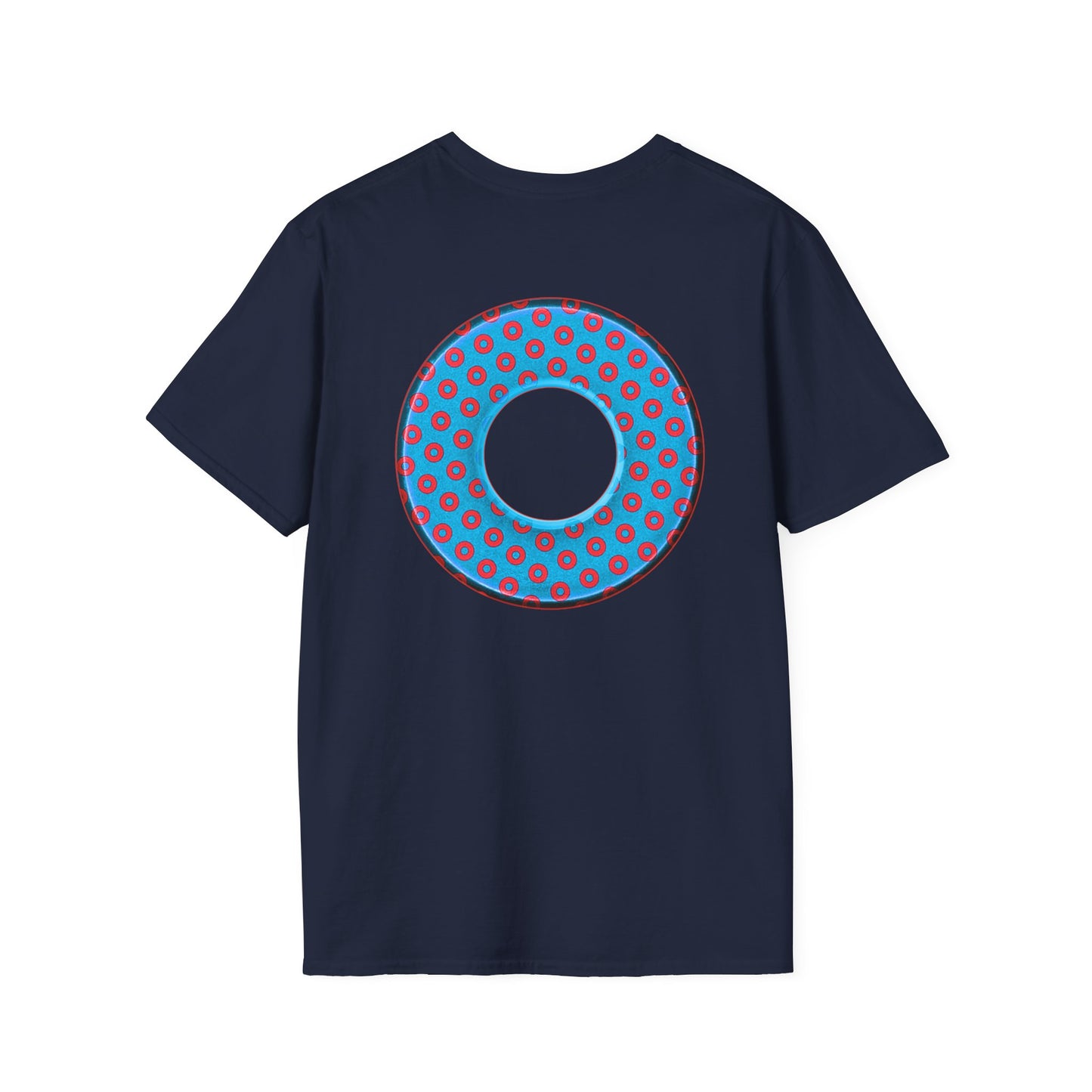 Plain Donuts/Unisex Soft-Style - "Plain Electric Paradoxical Donuts" - light blue/red donuts