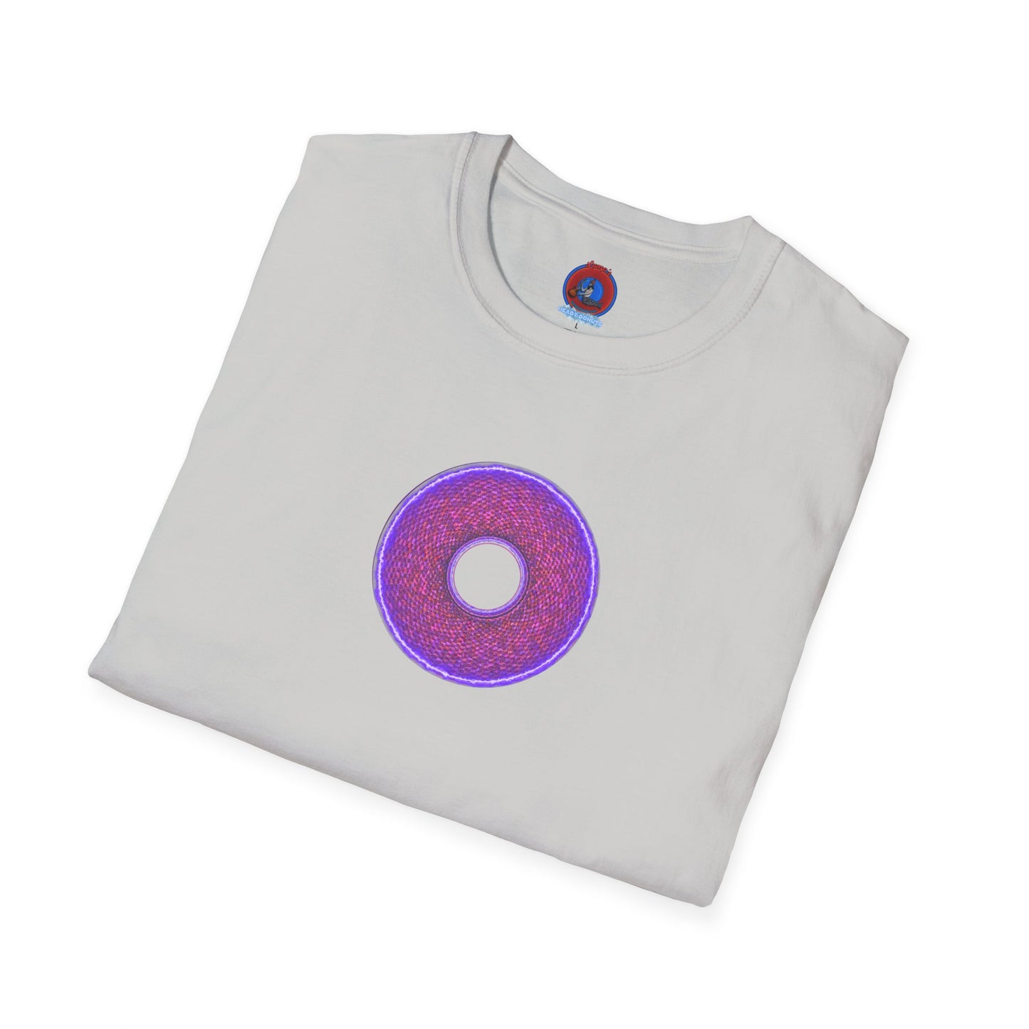 Classic Donut Tee - Unisex Soft-Style - "The Frankenstein Donut - It's Alive! " - series 1.0  - purple-ish donut
