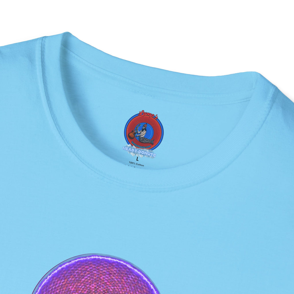 Classic Donut Tee - Unisex Soft-Style - "The Frankenstein Donut - It's Alive! " - series 1.0  - purple-ish donut