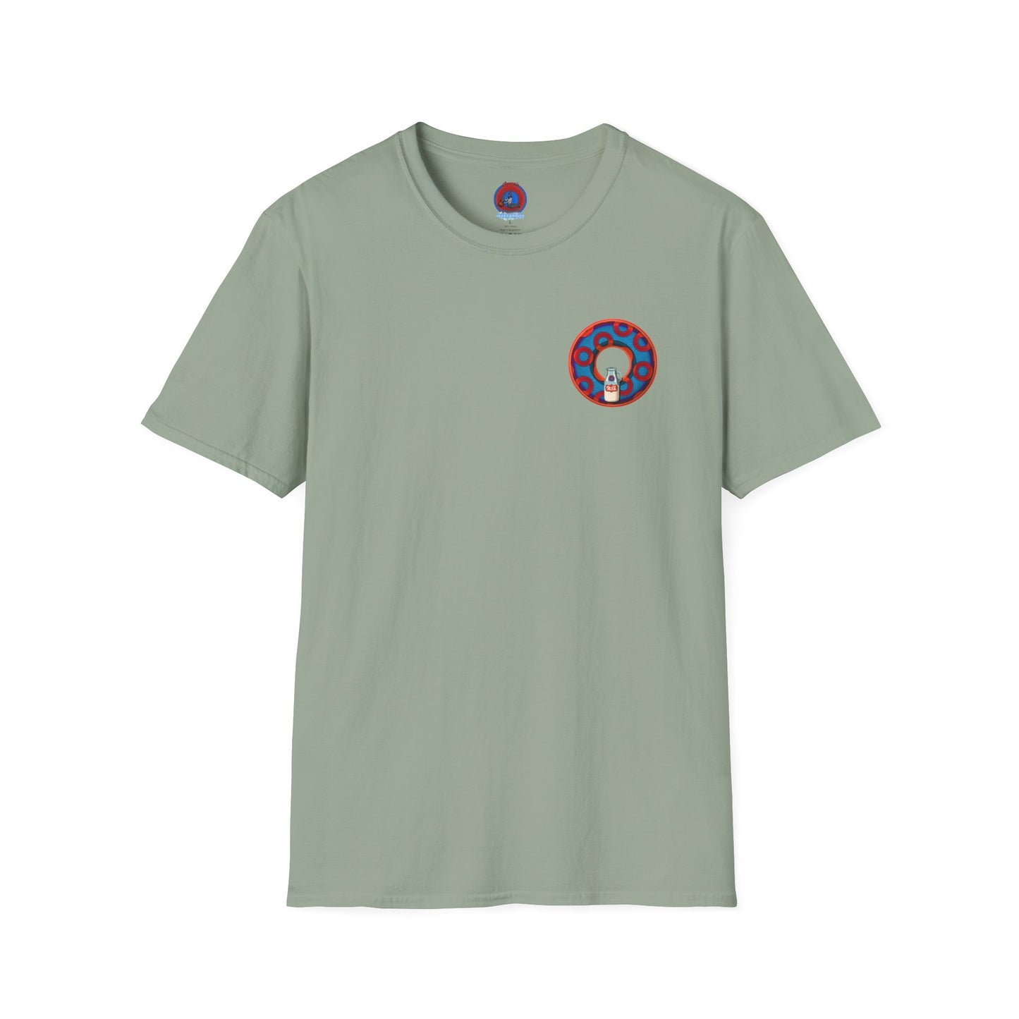 Classic Donut Tee - Unisex Soft-Style - "Wooked Cream - YEMSG Donut " - blue/red rustic paradox donut - variant 1