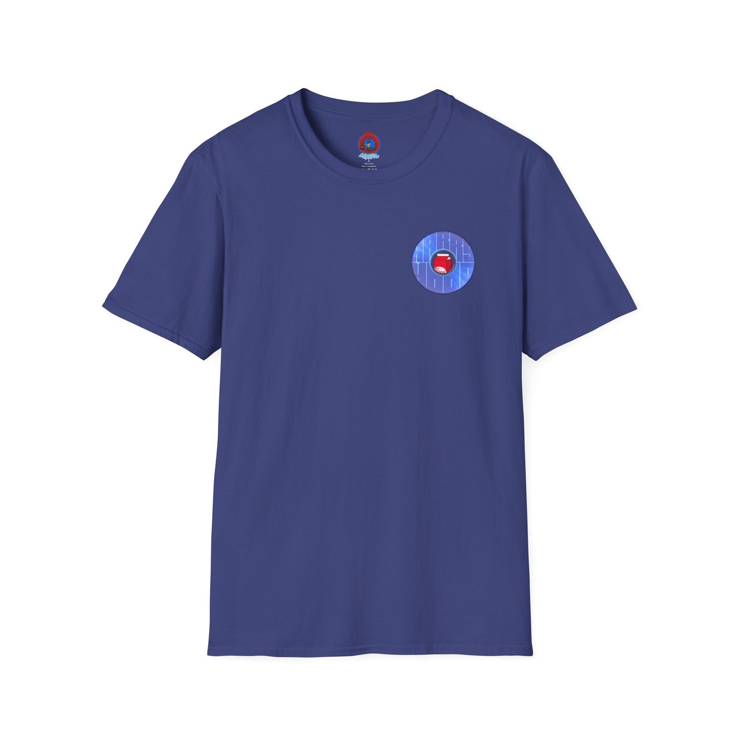 Classic Donut Tee - Unisex Soft-Style - "Harry Left His Shirt" - series 1.0  - variant 3 - purple/blue donut