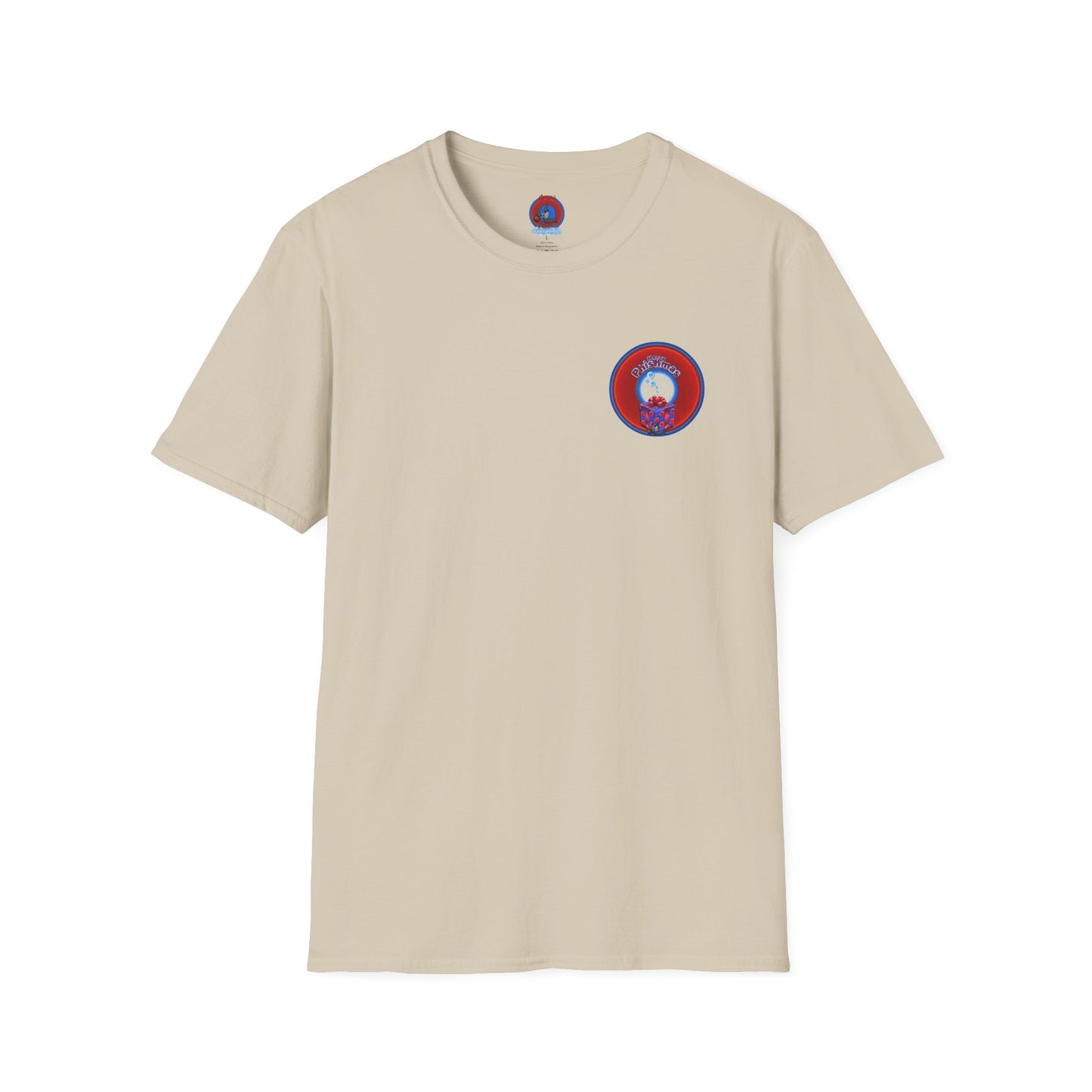 Classic Donut Tee - Unisex Soft-Style - "Phishmas Caroler's Tee " - vivid red/blue donut - variant 3