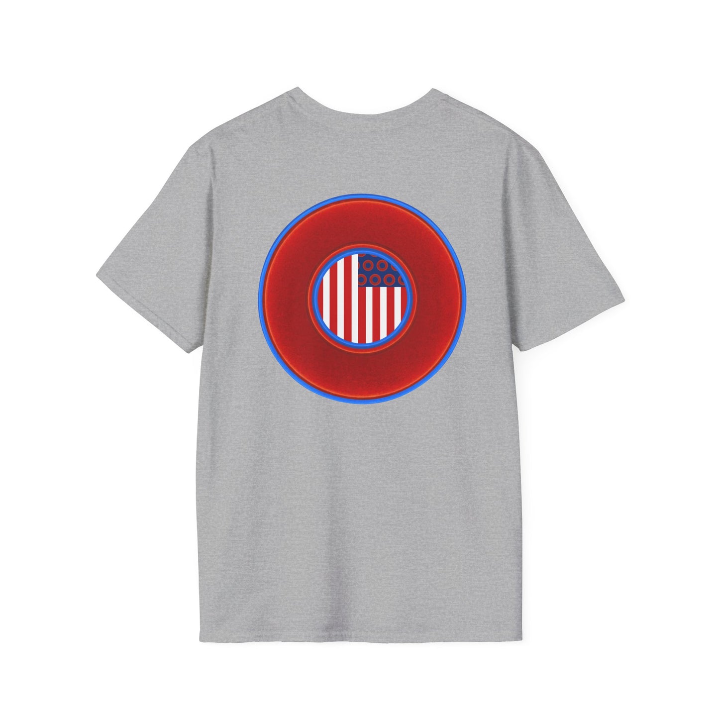 Classic Donut Tee - Unisex Soft-Style - "One Indivisible Donut" - vivid red phreedom donut - variant 1