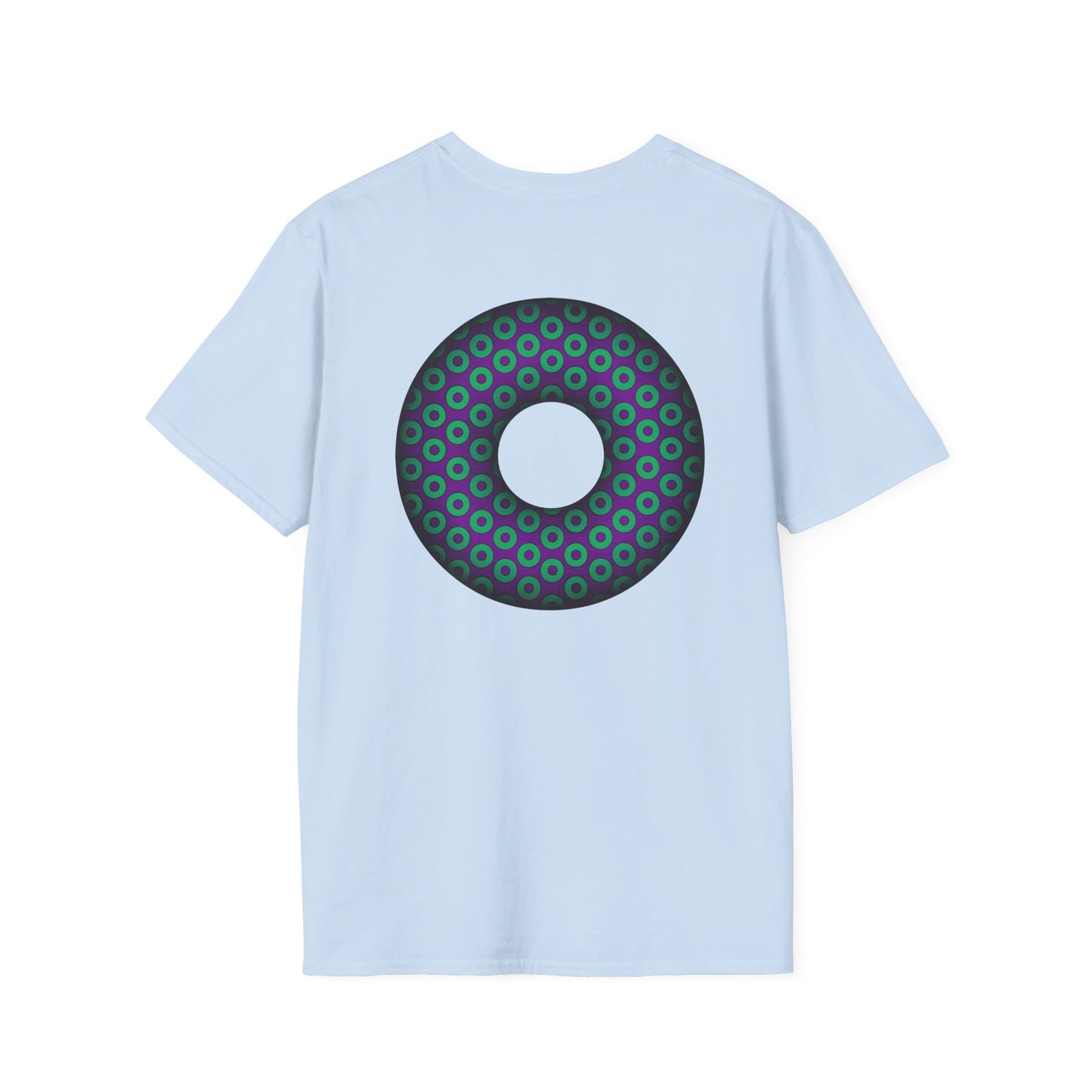 Plain Donuts/Unisex Soft-Style - "Plain Paradoxical Grided Donuts" - green/purple donuts