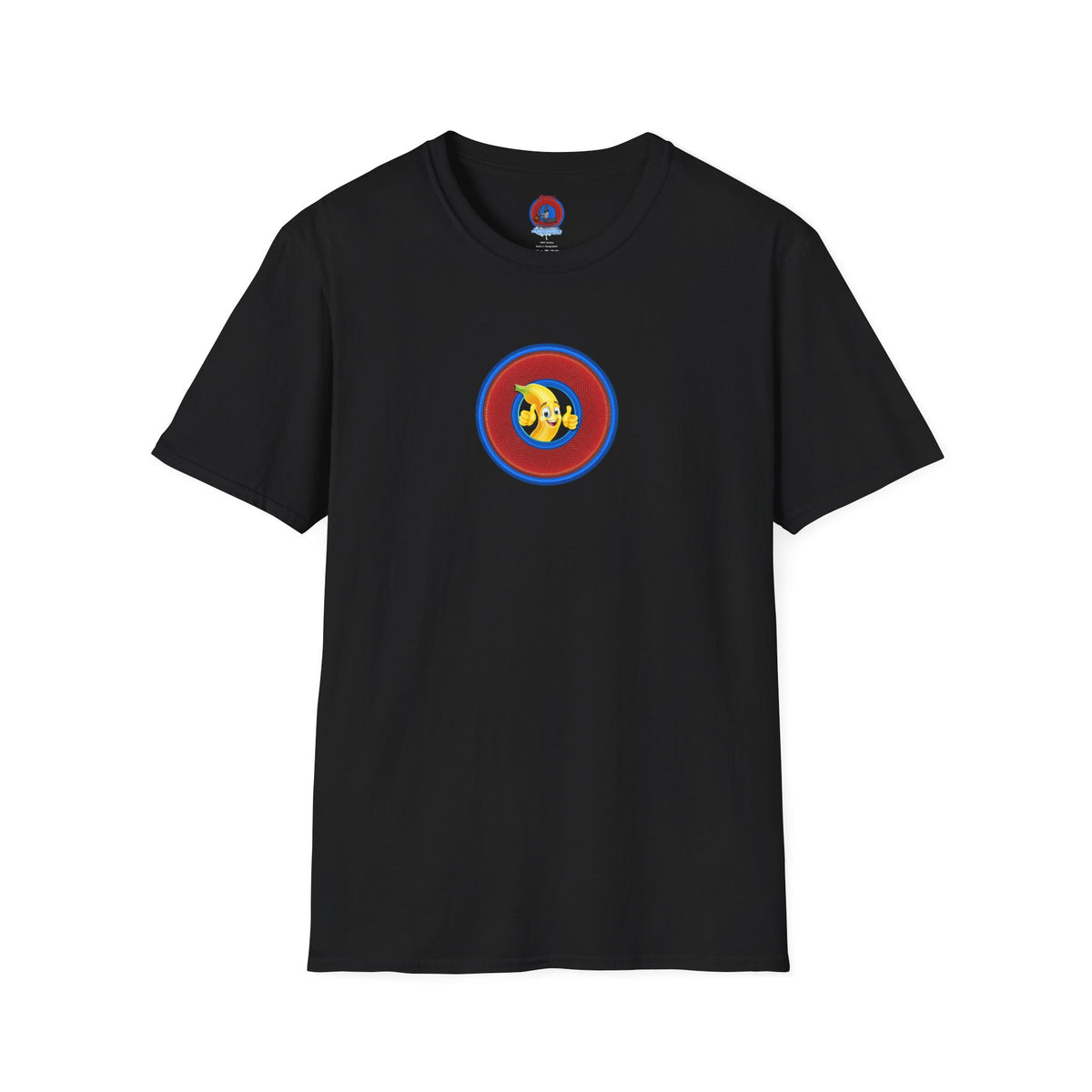 Classic Donut Tee - Unisex Soft-Style - "Dis sheet, it's bananas!" - series 1.0 - variant 6 - traditional red/blue donut