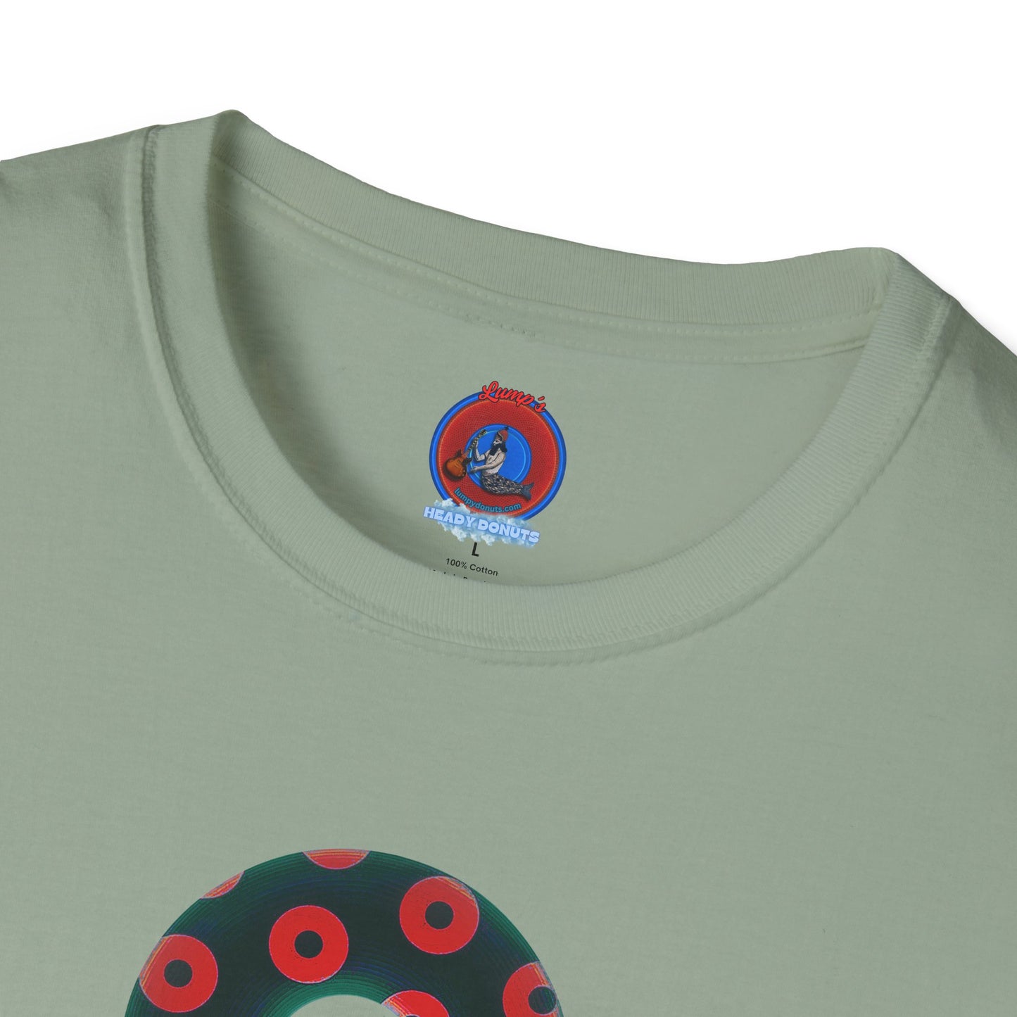 Plain Donuts/Unisex Soft-Style - "Plain Blimpy Paradoxical Donuts" - dark green/red donuts