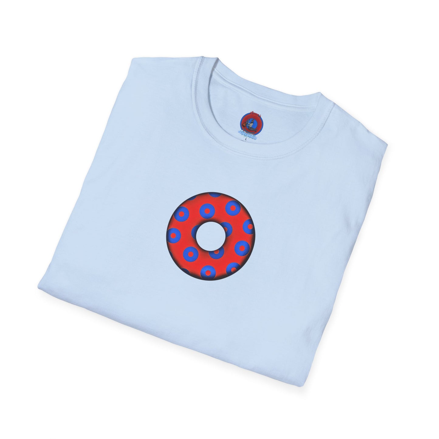 Plain Donuts/Unisex Soft-Style - "Plain Blimpy Paradoxical Donuts" - red/blue donuts