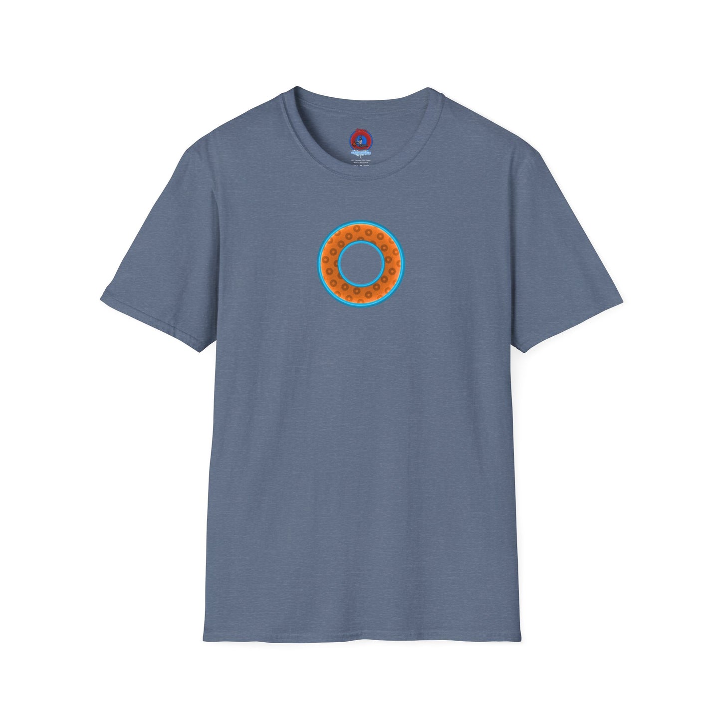 Plain Donuts/Unisex Soft-Style - "Plain Wide Mouthed Paradoxical Donuts" - orange/aquamarine blue donuts