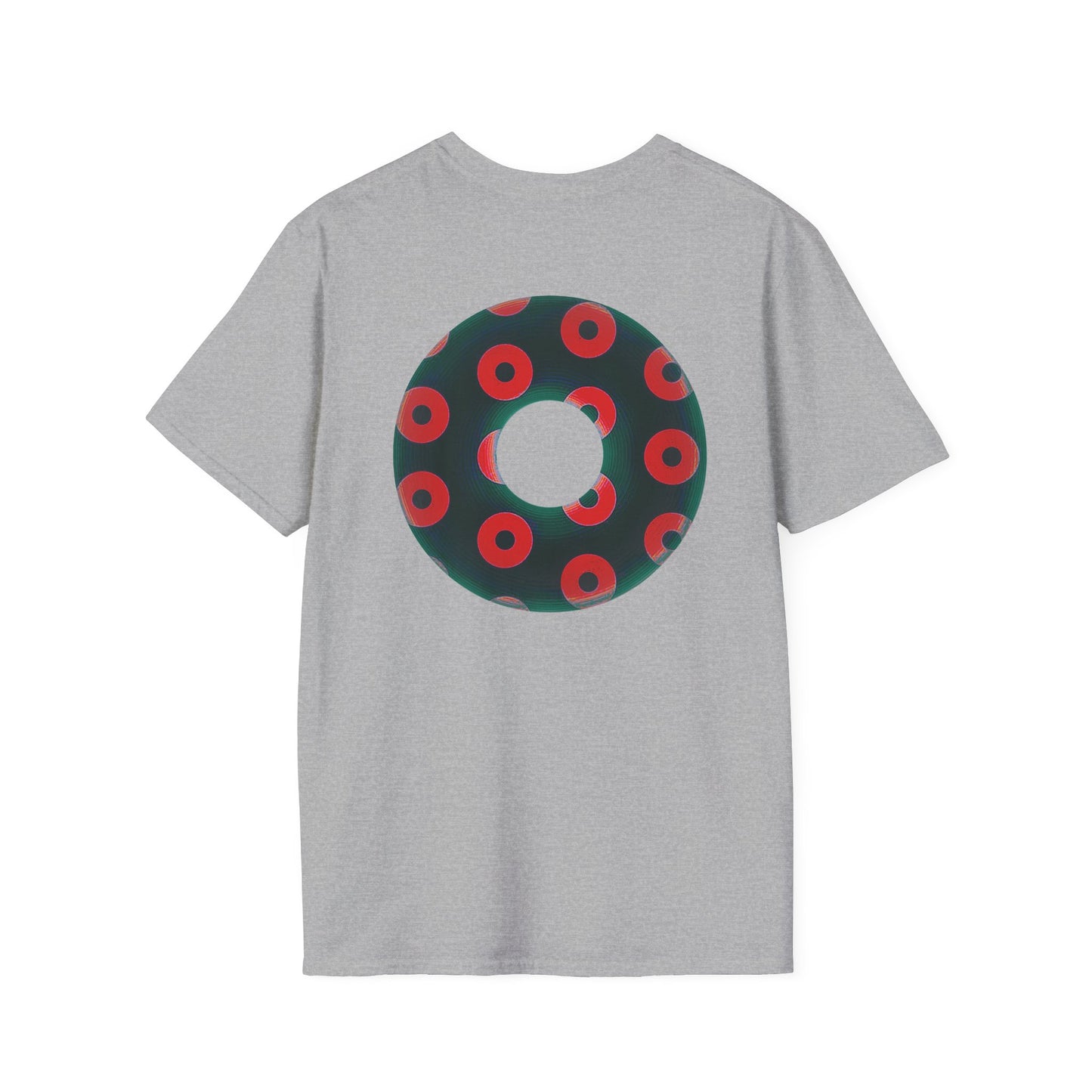 Plain Donuts/Unisex Soft-Style - "Plain Blimpy Paradoxical Donuts" - dark green/red donuts