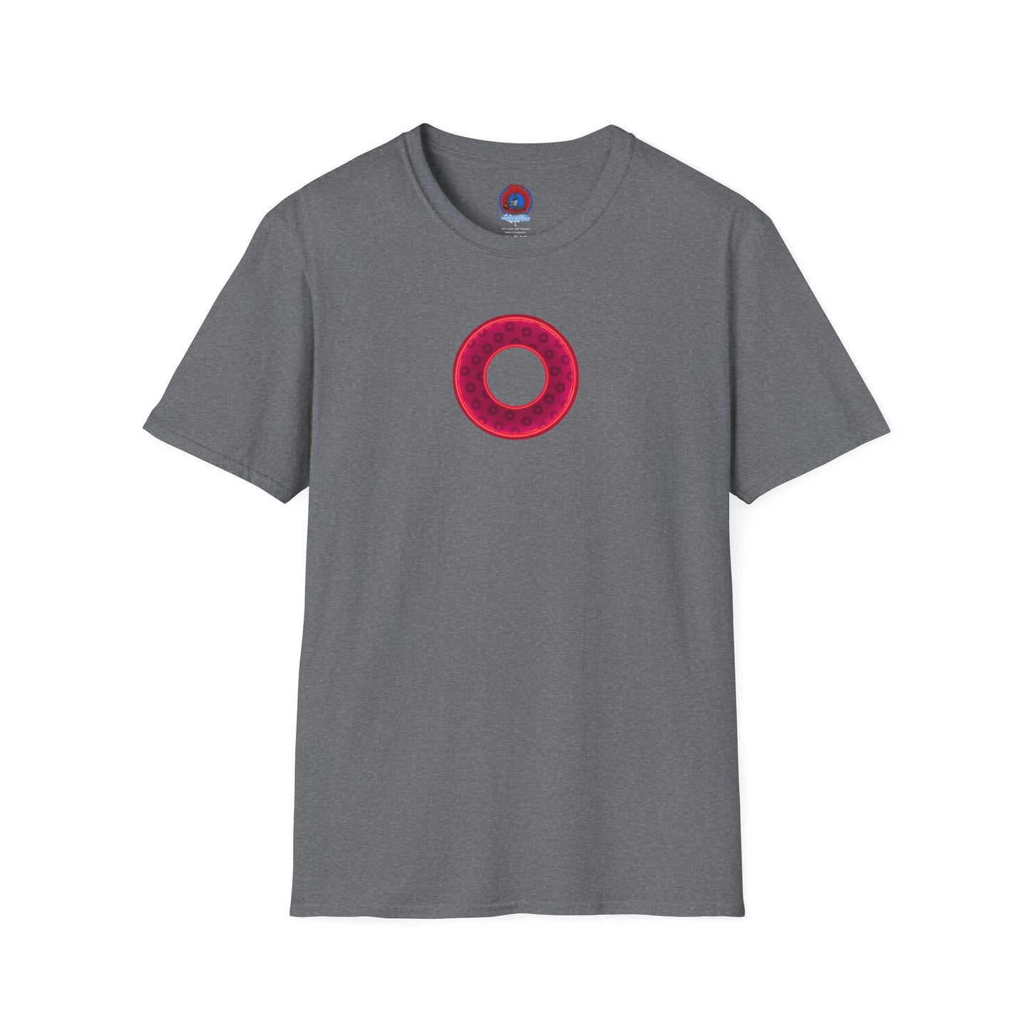 Plain Donuts/Unisex Soft-Style - "Plain Wide Mouthed Paradoxical Donuts" - dark red/bright red donuts