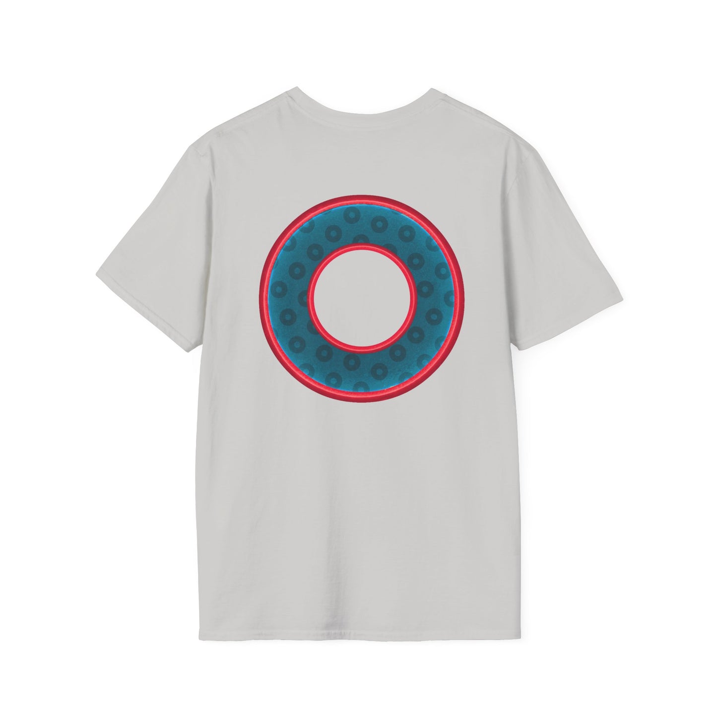 Plain Donuts/Unisex Soft-Style - "Plain Wide Mouthed Paradoxical Donuts" - dark aquamarine blue/red donuts