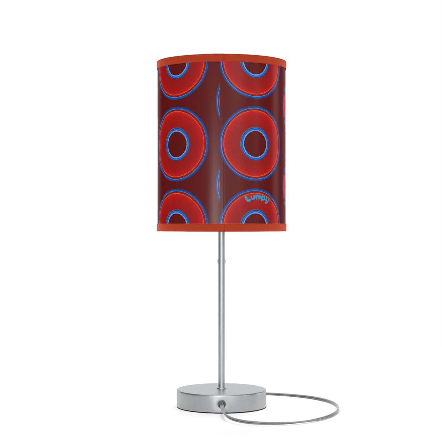 Lumpy Accent Lamps - red vivid donuts w/dark red background