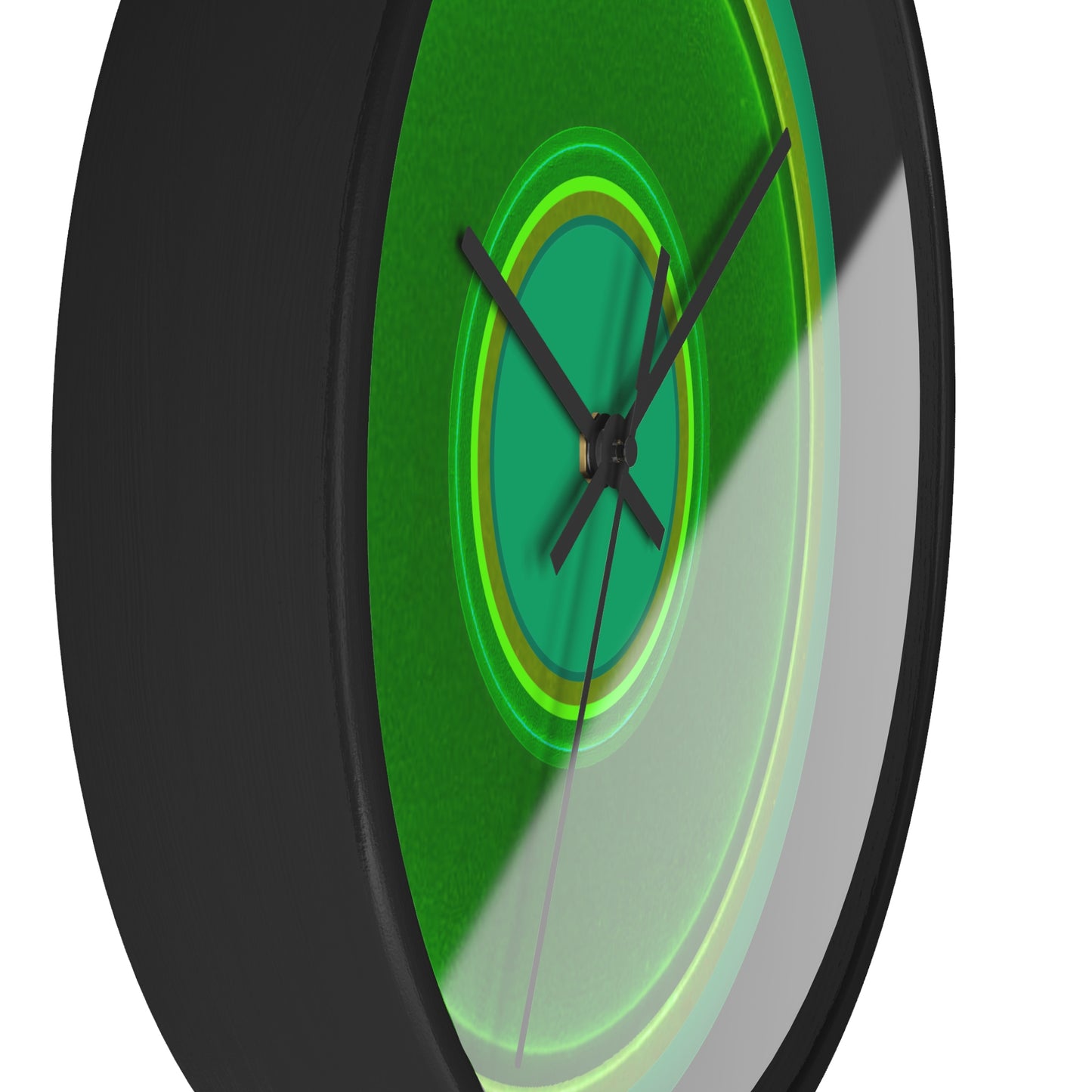 Lumpy Wall Clock - green vivid donut - variant 4 - w/jade green background